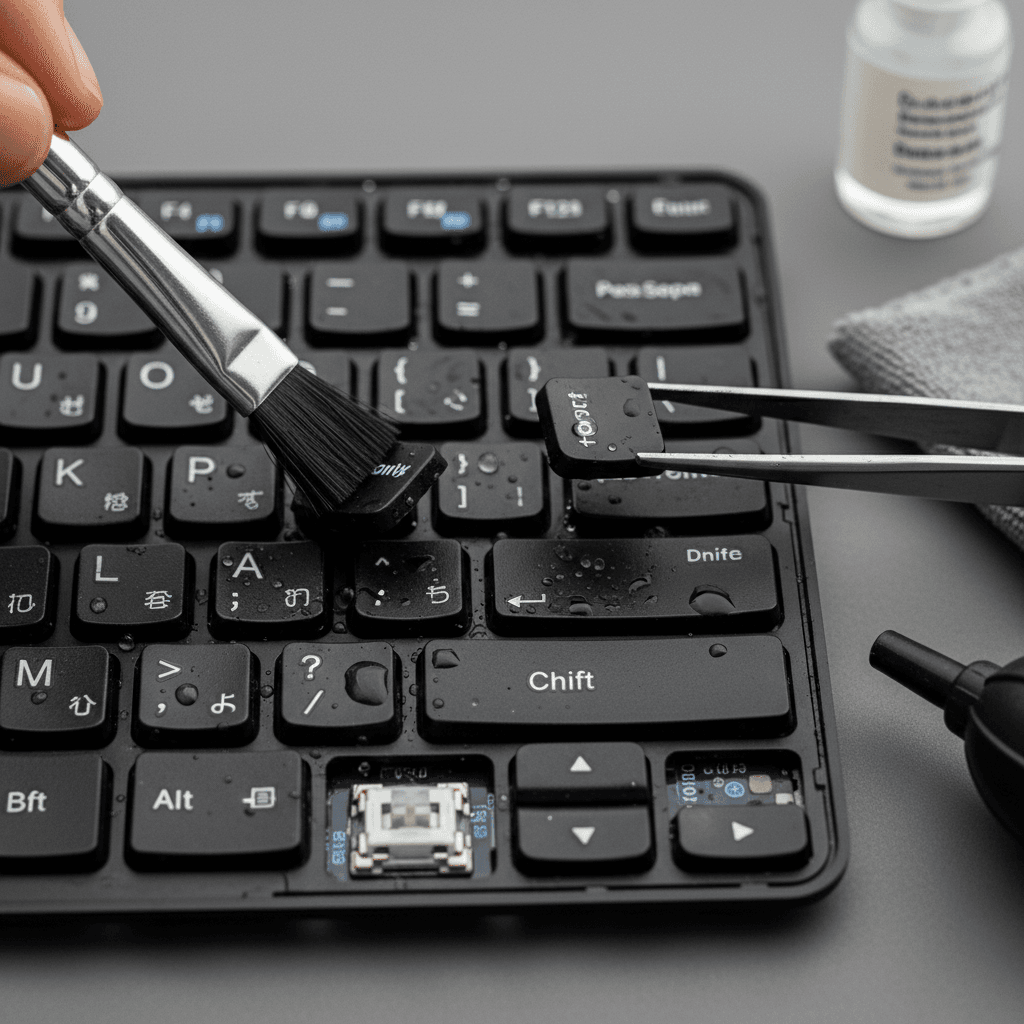 Close up of a refurbished MacBook keyboard and trackpad in London