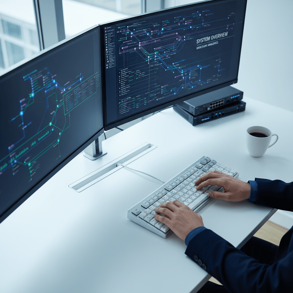 person working alone with electronics
