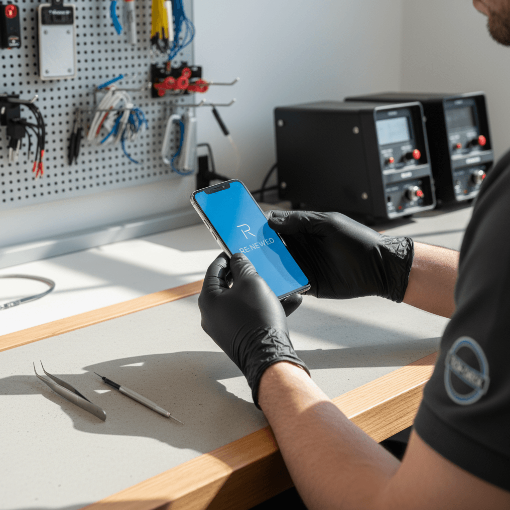 Inspecting a refurbished iPhone